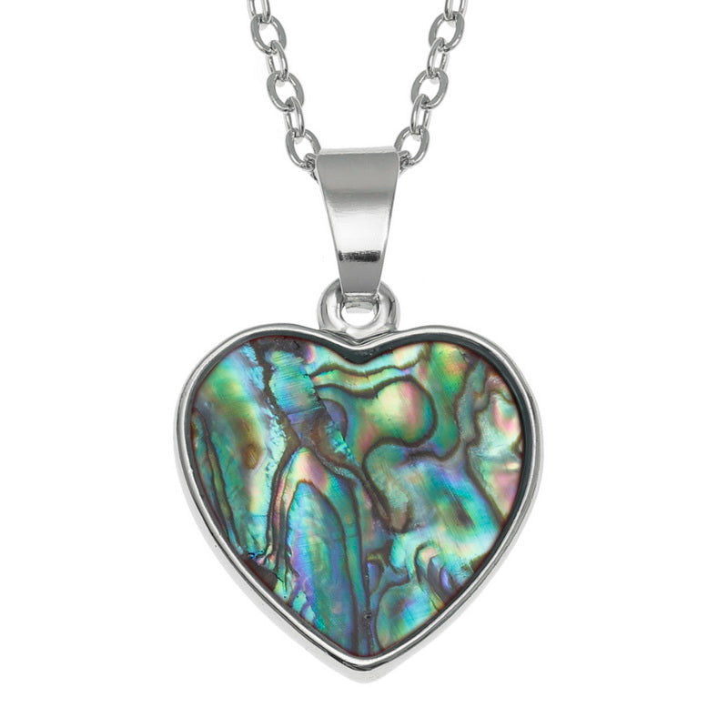 Natural Heart Paua Shell Necklace
