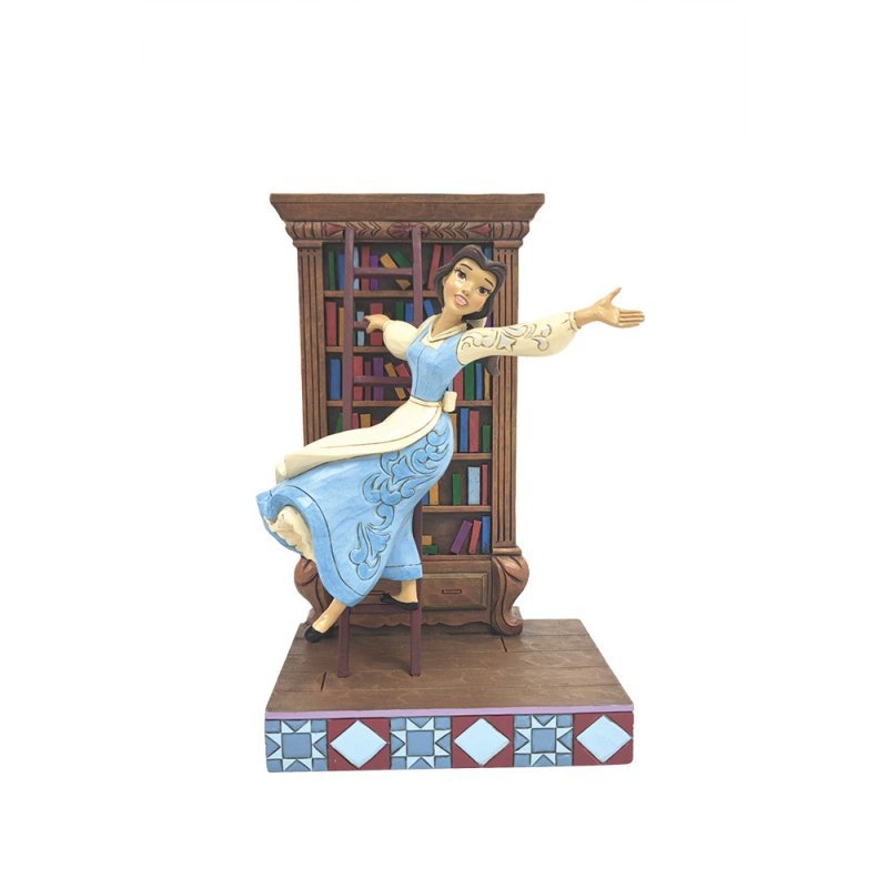 A World of Books (Belle in the Library) - Disney Traditions from thetraditionalgiftshop.live