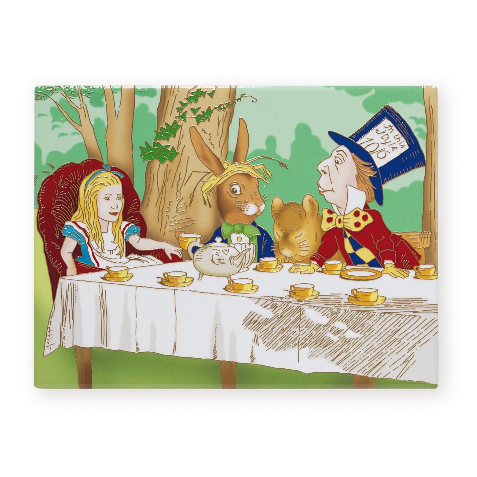 Alice Tea Party Ceramic Art Tile (15x20cm) - Art of Arora from thetraditionalgiftshop.live