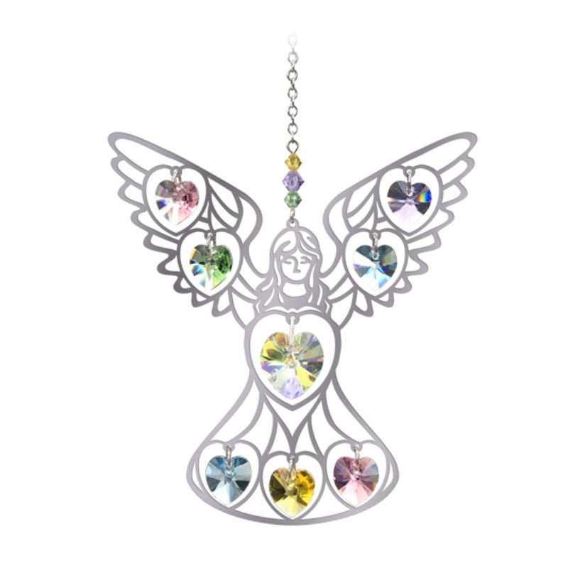 Angel (Confetti) Crystal Suncatcher - Wild Things Crystal from thetraditionalgiftshop.live