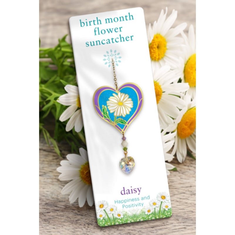 April (Daisy) Birth Month Flower Suncatcher - Wild Things Crystal from thetraditionalgiftshop.live