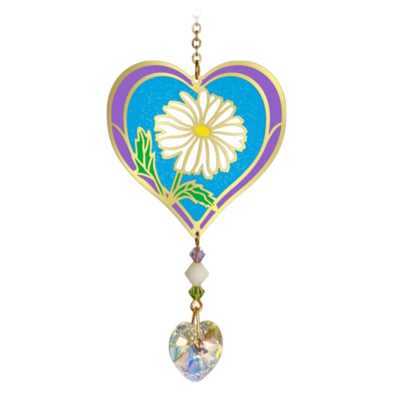 April (Daisy) Birth Month Flower Suncatcher - Wild Things Crystal from thetraditionalgiftshop.live