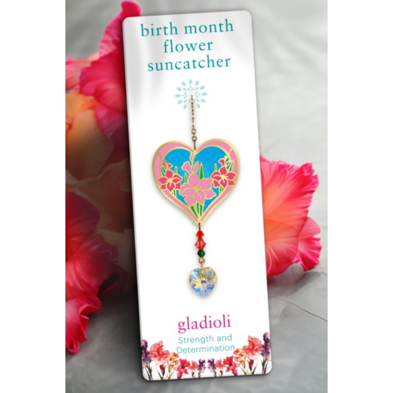 August (Gladioli) Birth Month Flower Suncatcher - Wild Things Crystal from thetraditionalgiftshop.live