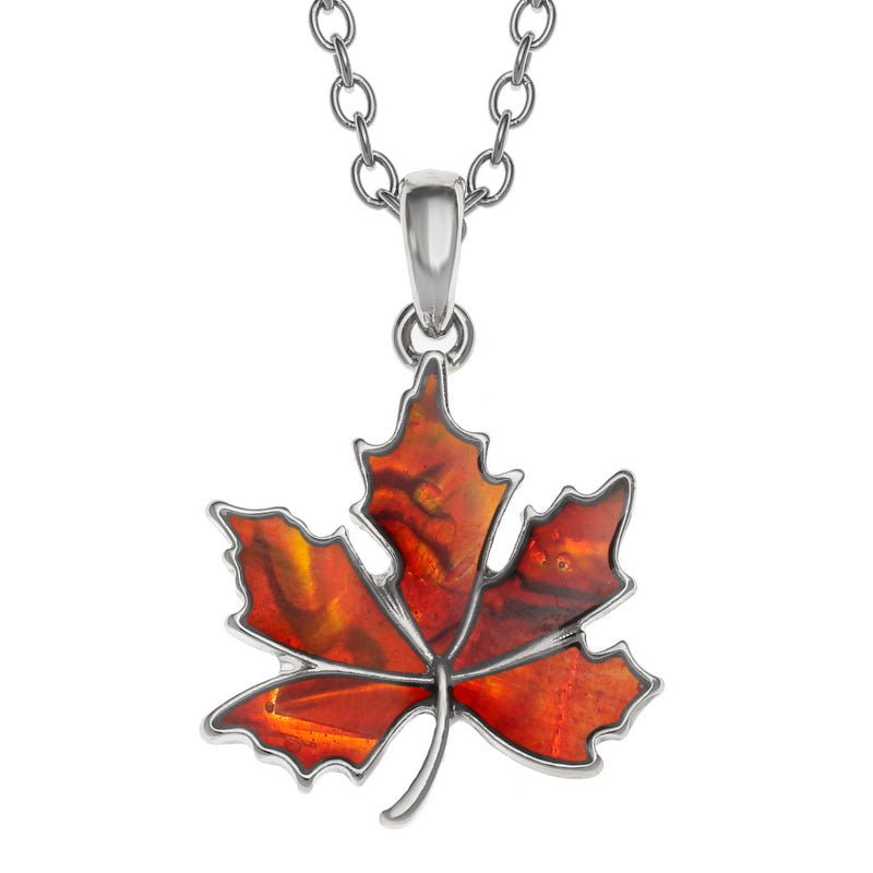 Autumn Leaf Paua Shell Necklace - Tide Jewellery from thetraditionalgiftshop.live
