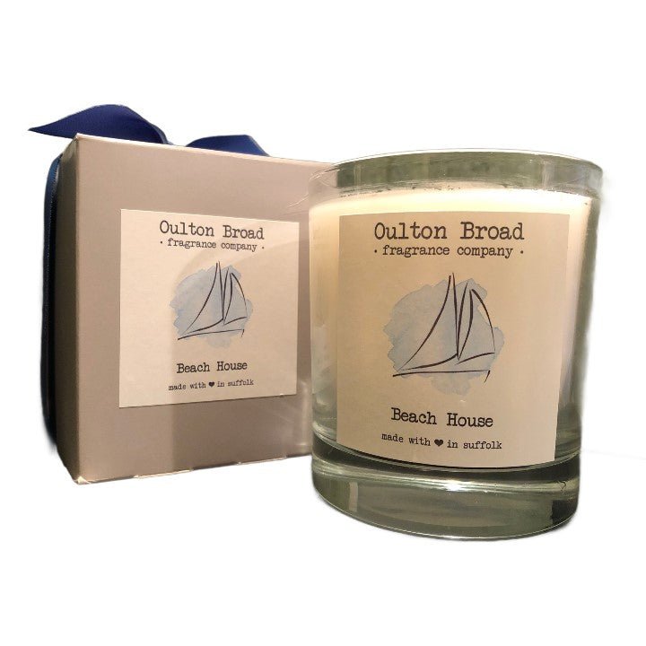 Beach House Glass Jar Candle - Oulton Broad Fragrance Company from thetraditionalgiftshop.live