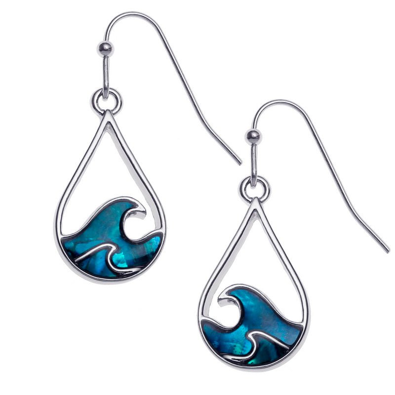 Blue Waves Paua Shell Earrings - Tide Jewellery from thetraditionalgiftshop.live