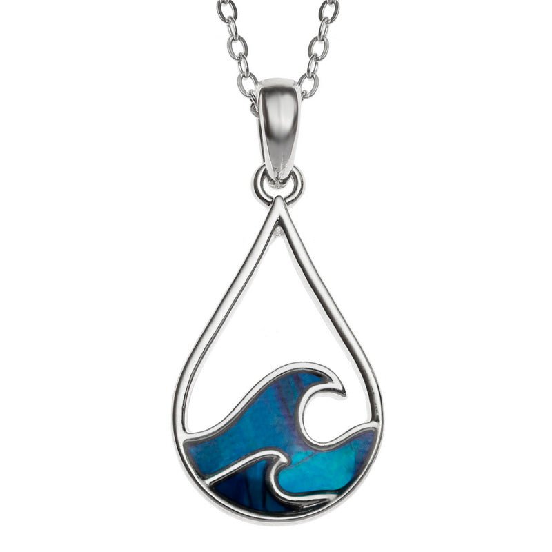Blue Waves Paua Shell Necklace - Tide Jewellery from thetraditionalgiftshop.live