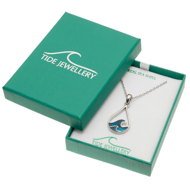 Blue Waves Paua Shell Necklace - Tide Jewellery from thetraditionalgiftshop.live