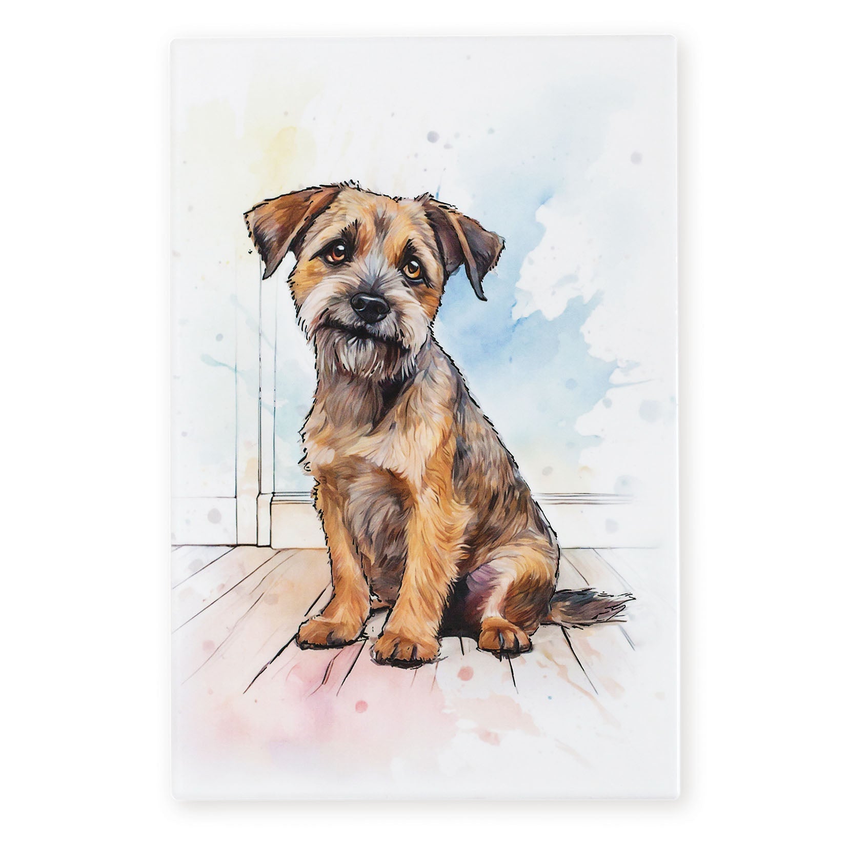 Border Terrier Ceramic Art Tile - Art of Arora from thetraditionalgiftshop.live