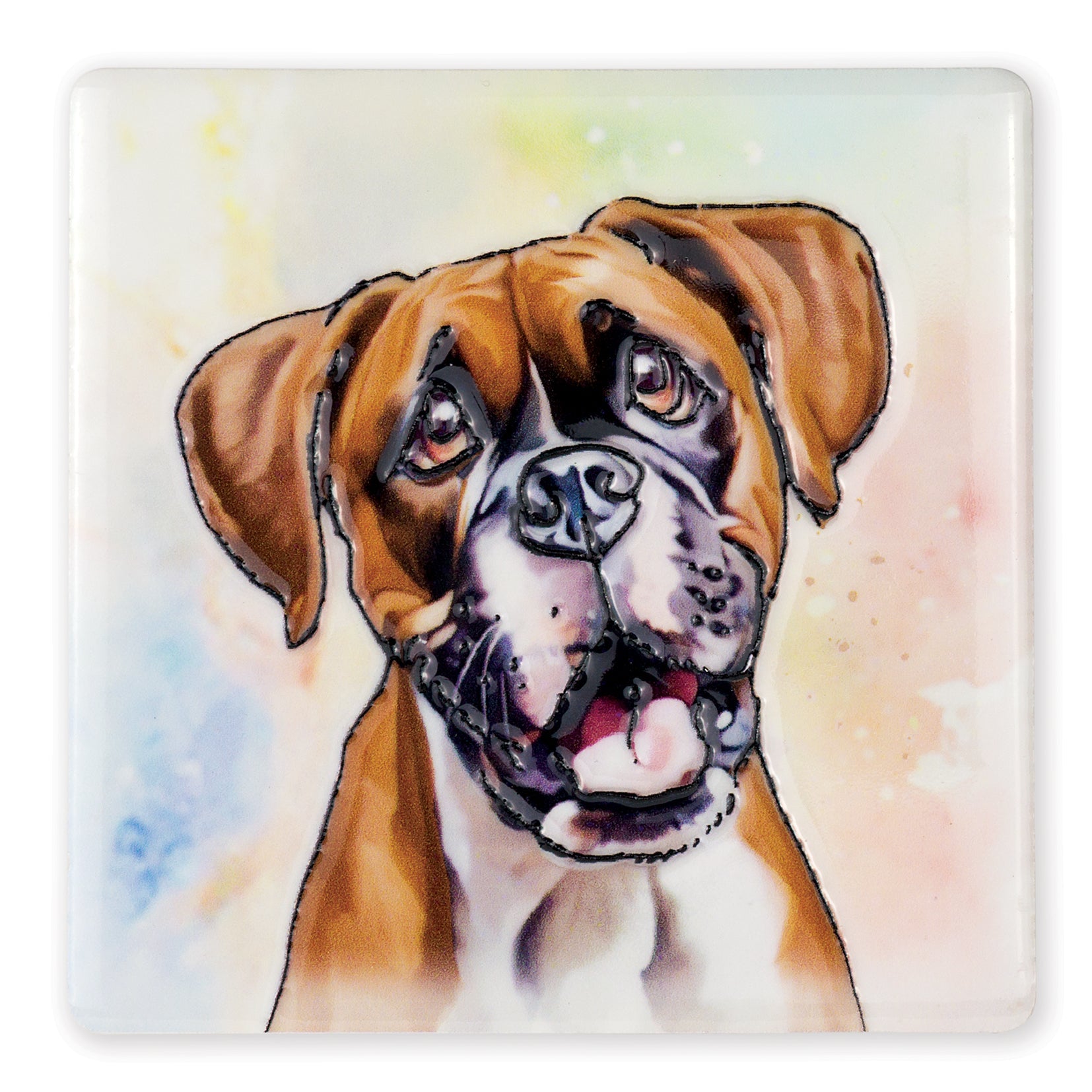 Boxer Ceramic Art Coaster - Art of Arora from thetraditionalgiftshop.live