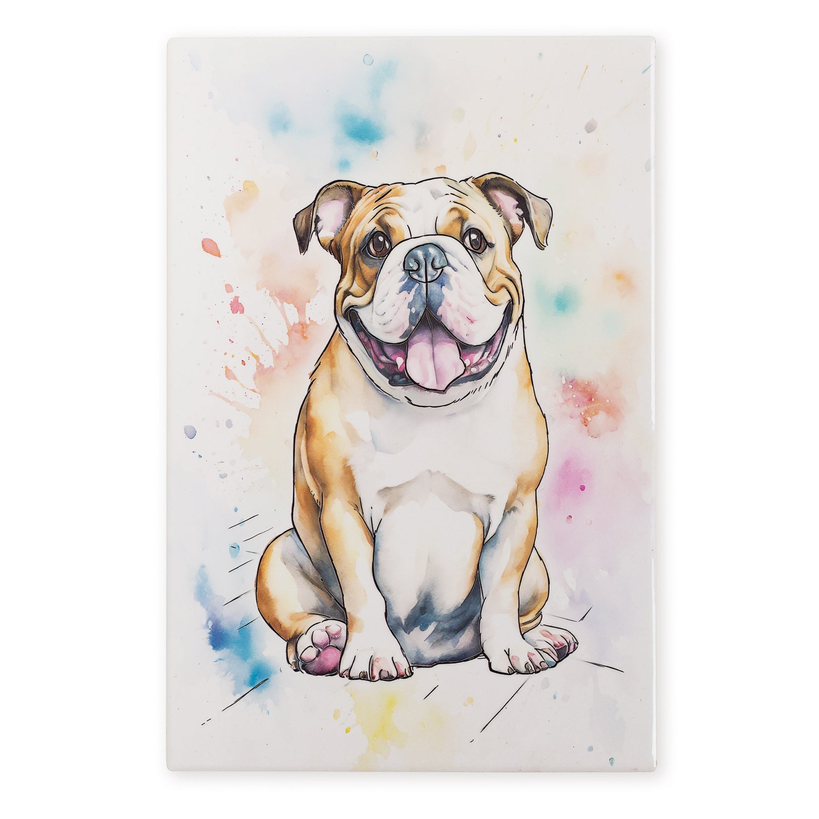 Bulldog Ceramic Art Tile - Art of Arora from thetraditionalgiftshop.live