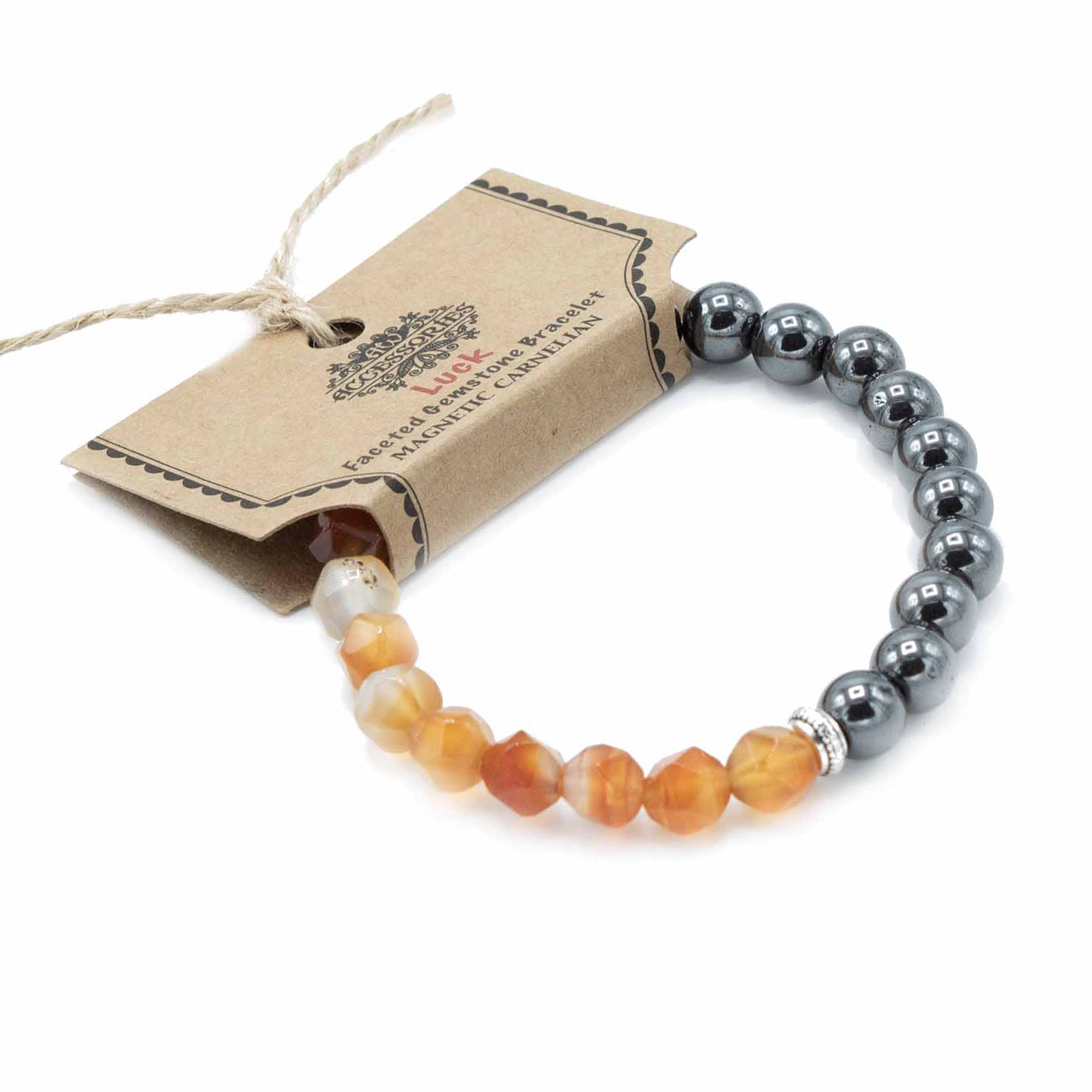 Carnelian Faceted Gemstone Bracelet - Gemstone Bracelets from thetraditionalgiftshop.live