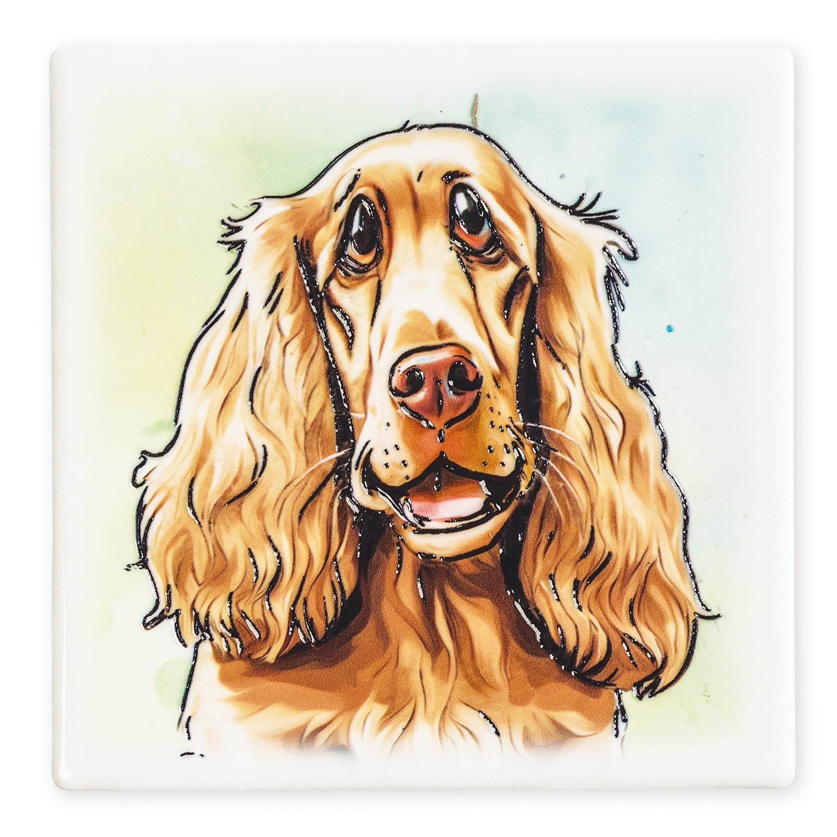 Cocker Spaniel Ceramic Art Coaster - Art of Arora from thetraditionalgiftshop.live