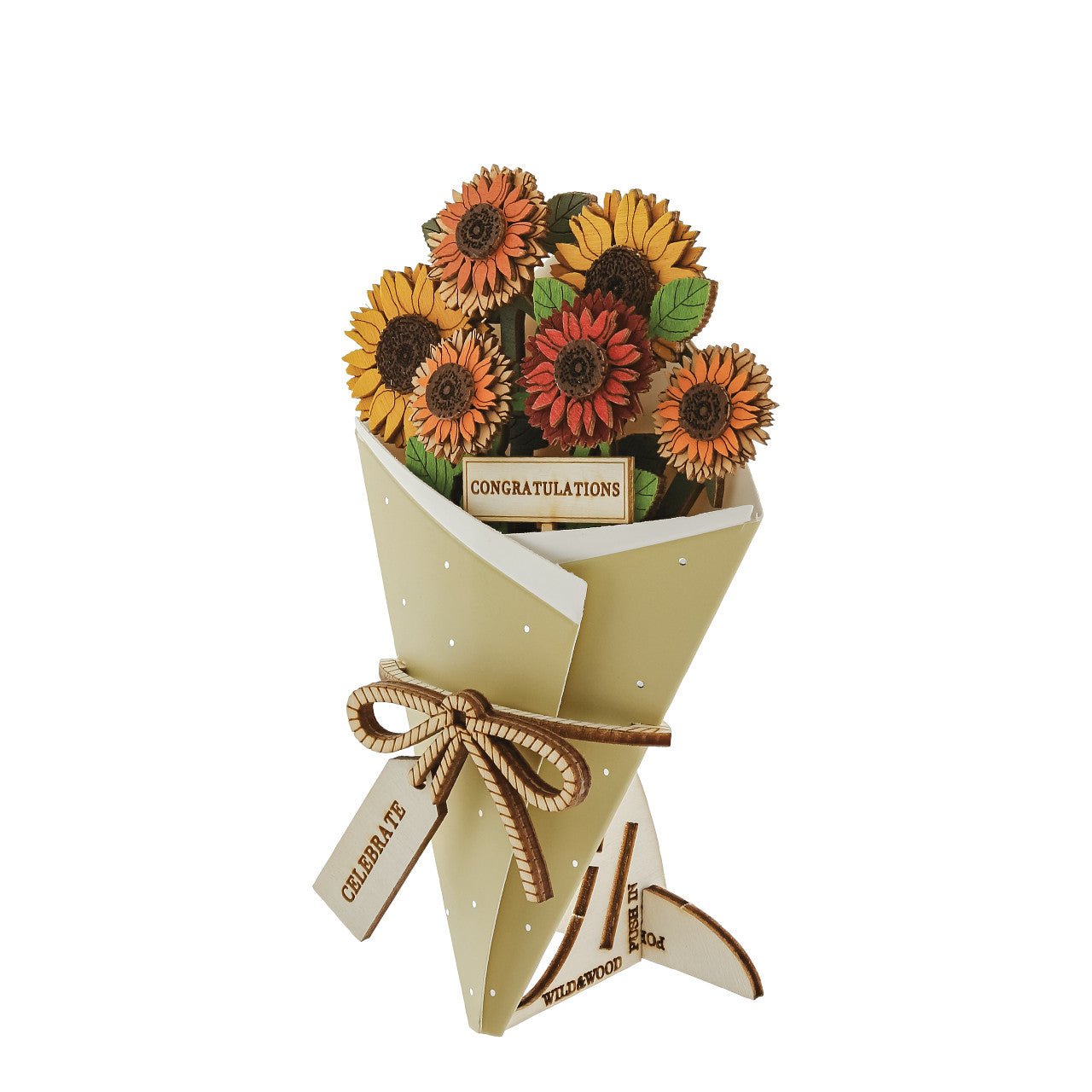 Congratulations 3D Flower Bouquet - Wild & Wood from thetraditionalgiftshop.live