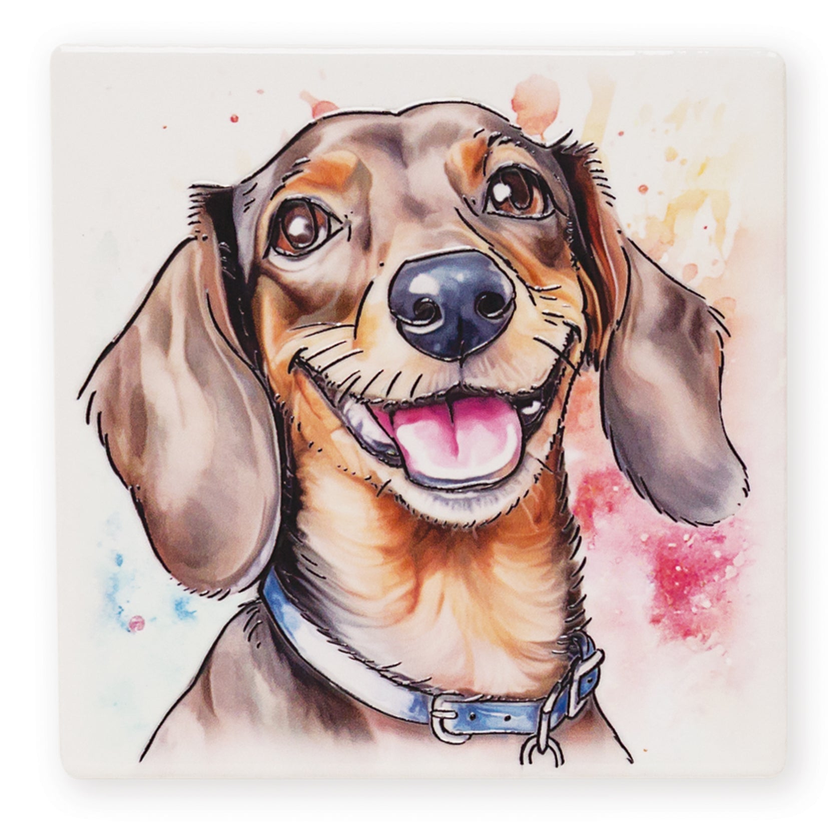 Dachshund Ceramic Art Coaster - Art of Arora from thetraditionalgiftshop.live
