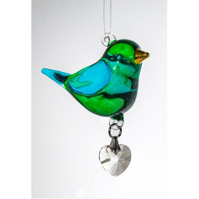 Fantasy Glass Pretty Little Bird - Emerald - Wild Things Crystal from thetraditionalgiftshop.live