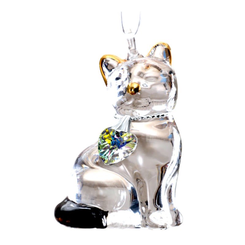 Fantasy Glass Pretty Little Kitty - Black - Wild Things Crystal from thetraditionalgiftshop.live