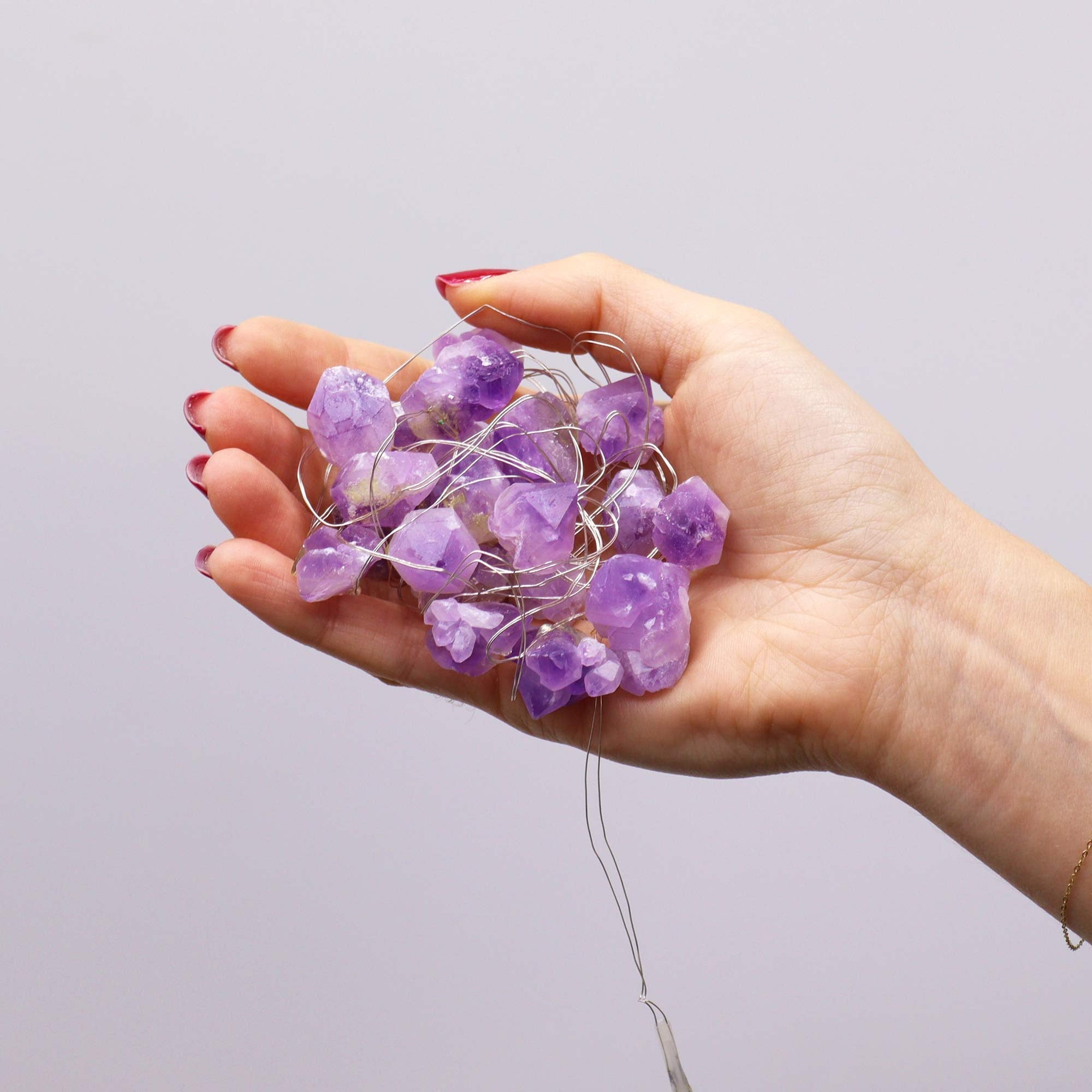 Gemstone LED String Lights - Amethyst - Gemstone Enchantment Lights from thetraditionalgiftshop.live
