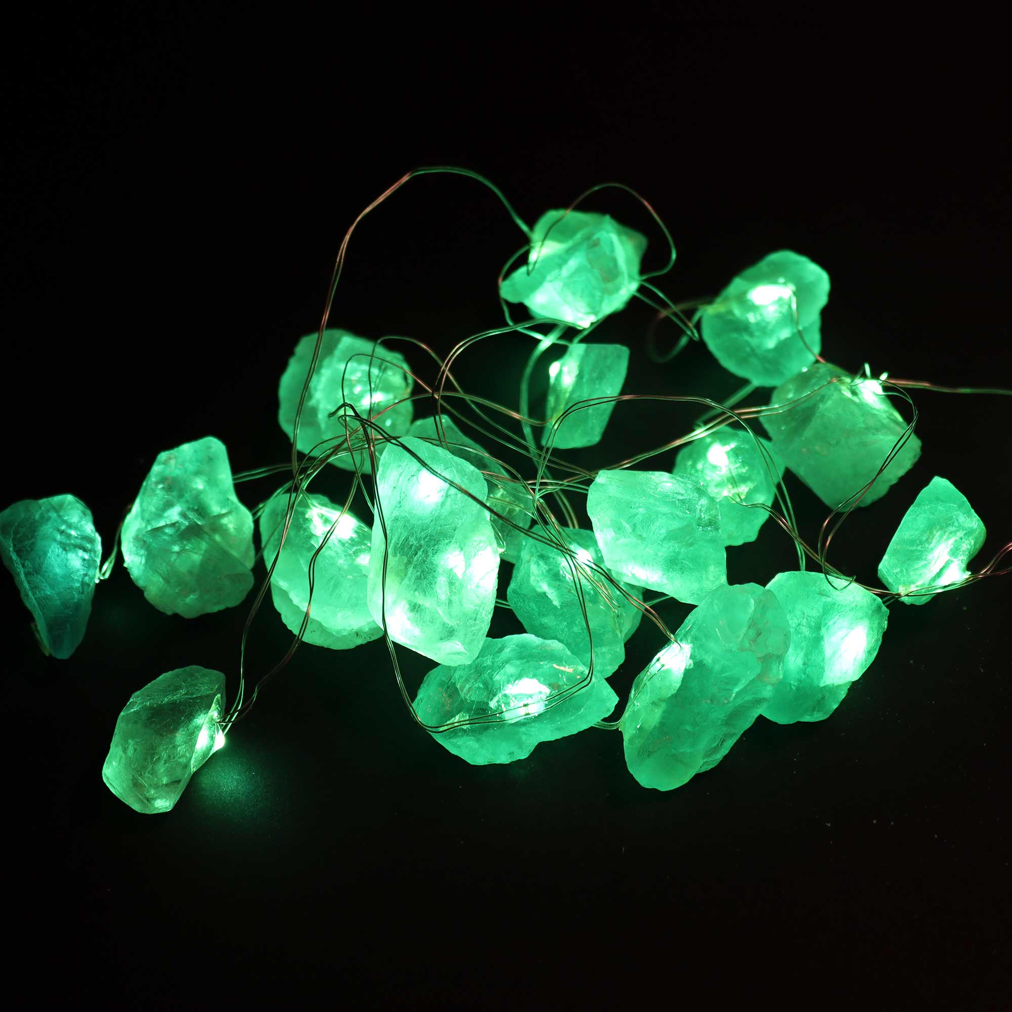 Gemstone LED String Lights - Crystal Jade - Gemstone Enchantment Lights from thetraditionalgiftshop.live