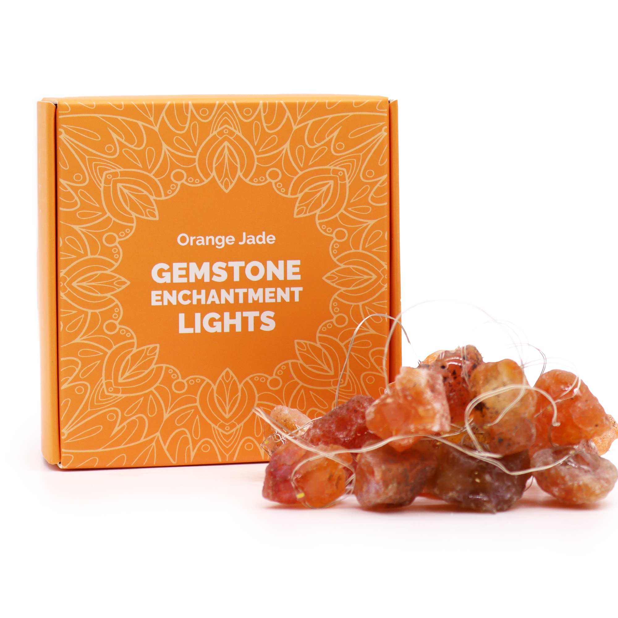 Gemstone LED String Lights - Orange Jade - Gemstone Enchantment Lights from thetraditionalgiftshop.live