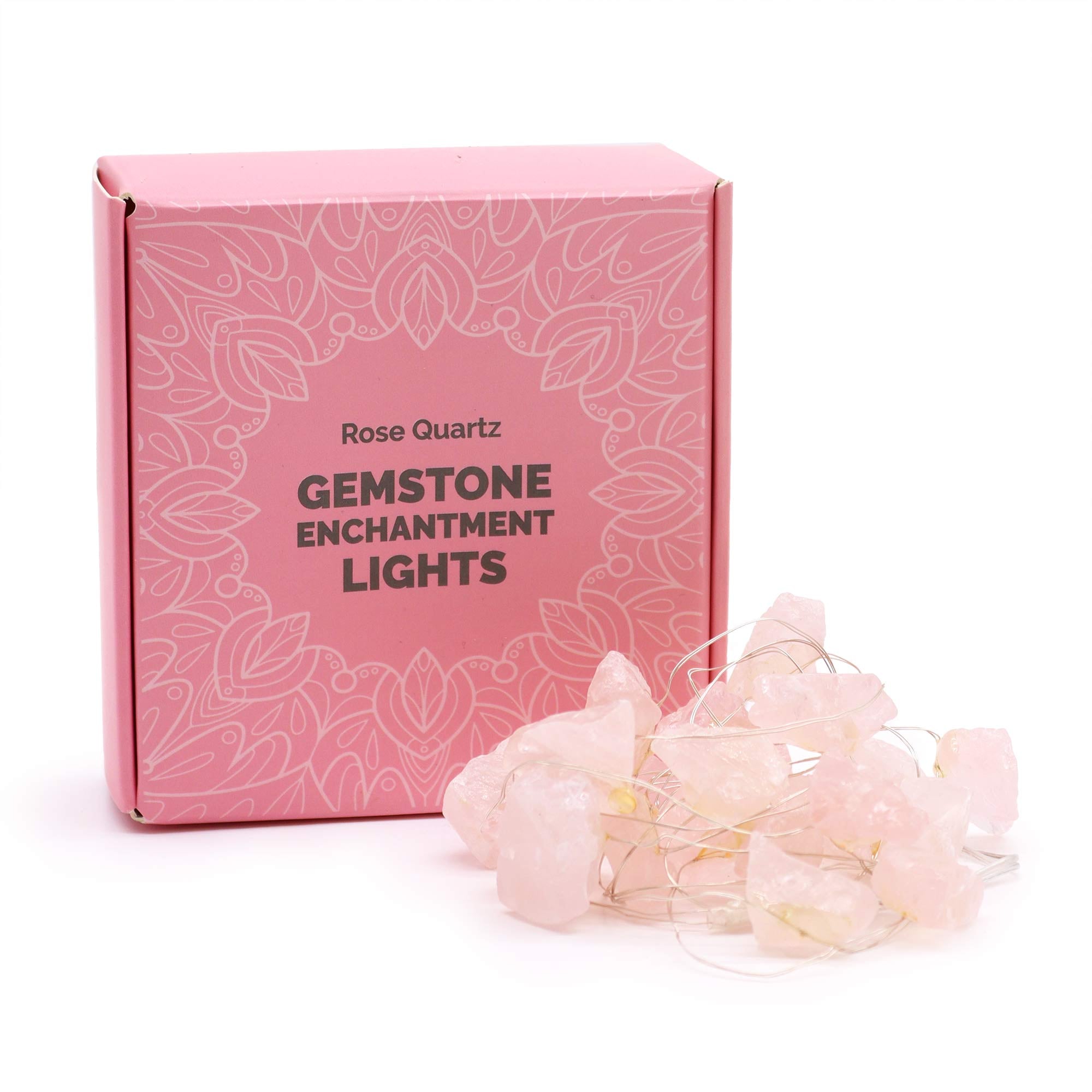 Gemstone LED String Lights - Rose Quartz - Gemstone Enchantment Lights from thetraditionalgiftshop.live