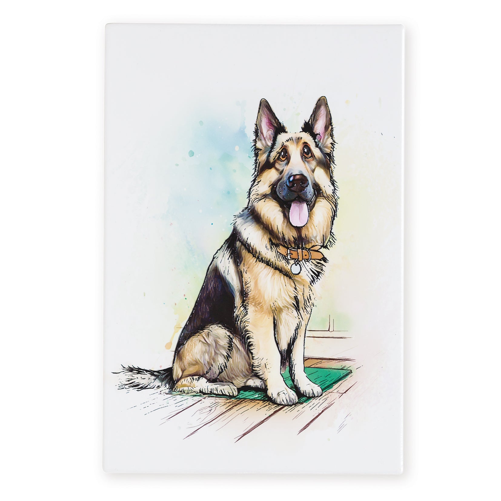 German Shepherd (Alsatian) Ceramic Art Tile - Art of Arora from thetraditionalgiftshop.live