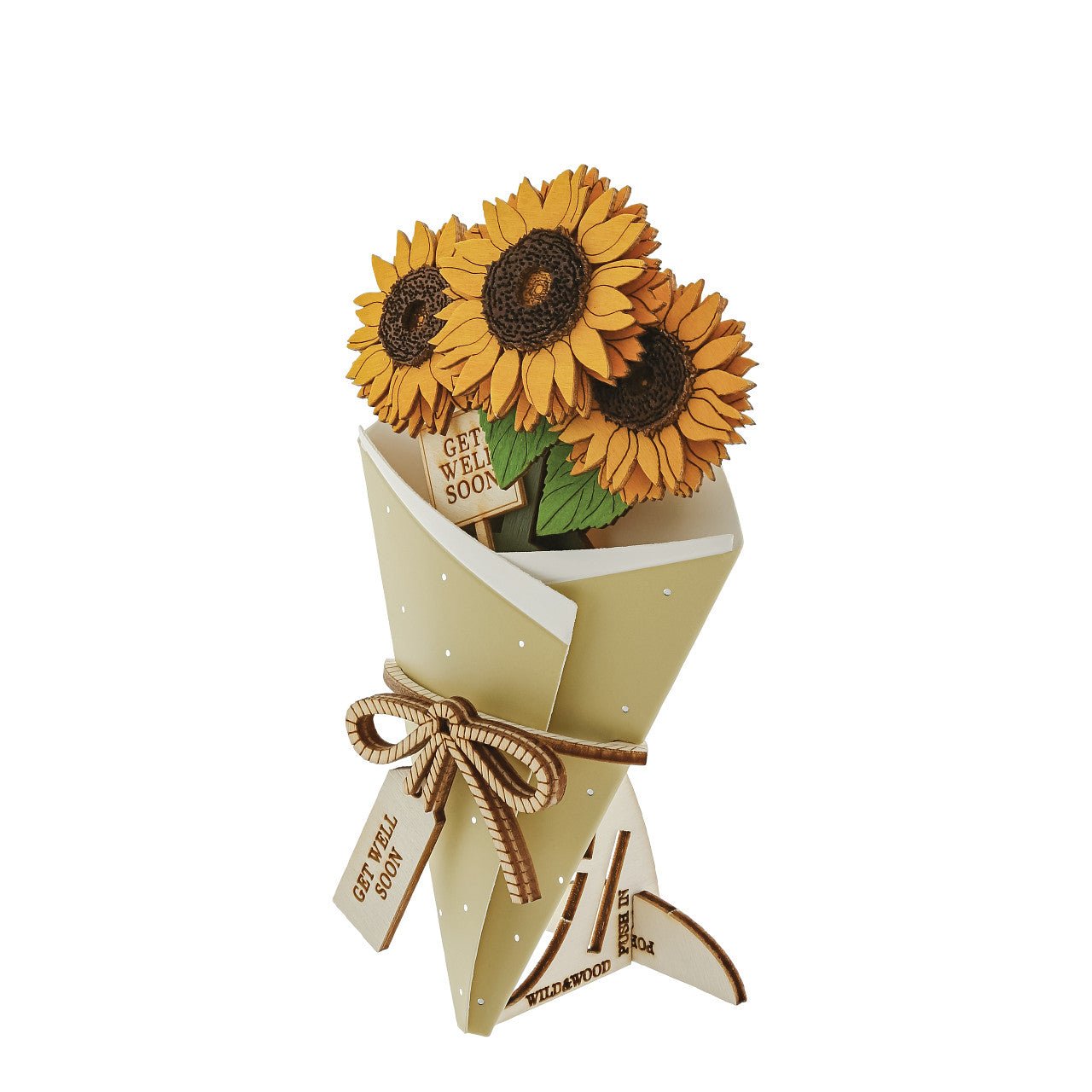 Get Well Soon 3D Flower Bouquet - Wild & Wood from thetraditionalgiftshop.live