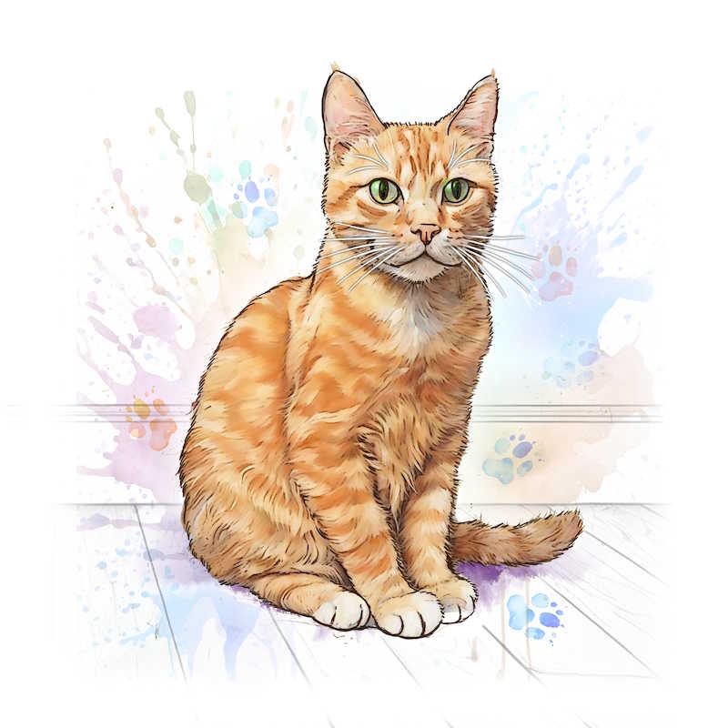 Ginger Cat Ceramic Art Tile - Art of Arora from thetraditionalgiftshop.live