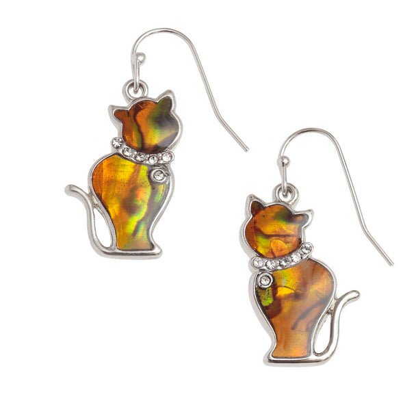 Ginger Cat Paua Shell Drop Earrings - Tide Jewellery from thetraditionalgiftshop.live