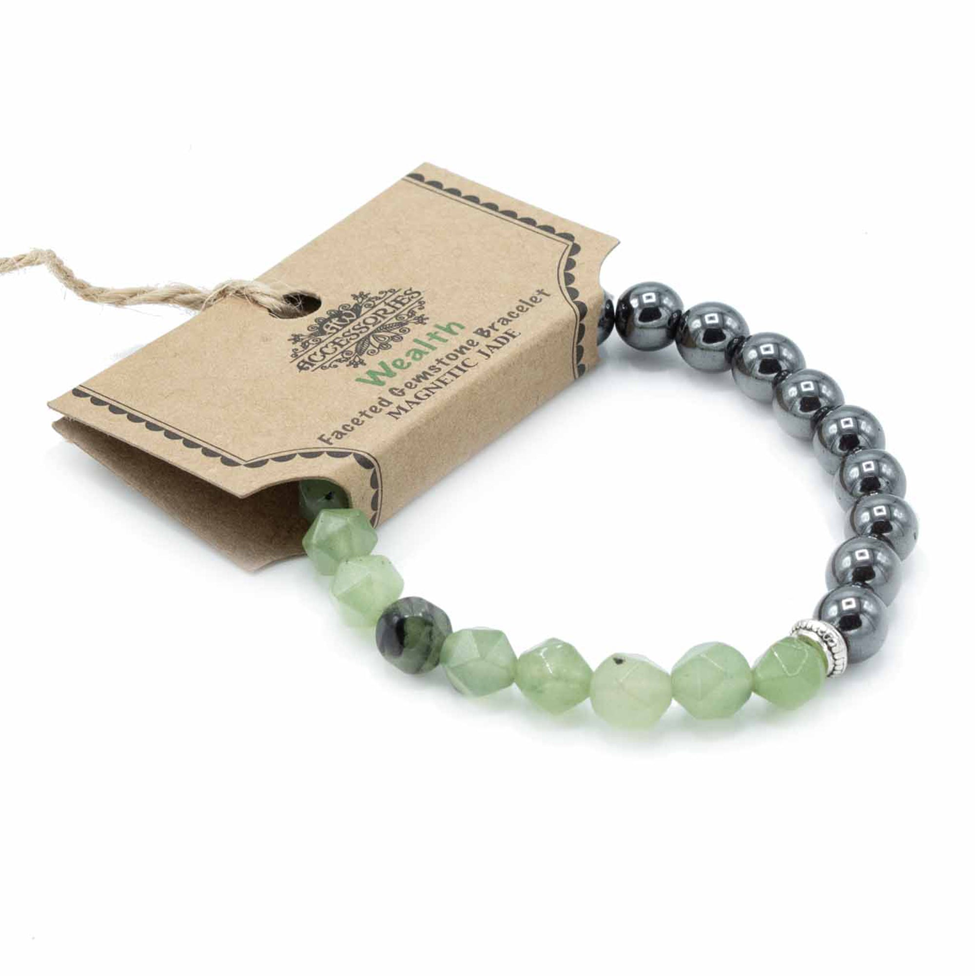 Jade Faceted Gemstone Bracelet - Gemstone Bracelets from thetraditionalgiftshop.live