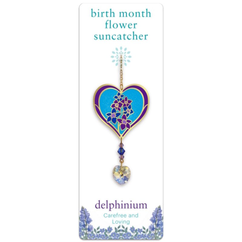 July (Delphinium) Birth Month Flower Suncatcher - Wild Things Crystal from thetraditionalgiftshop.live