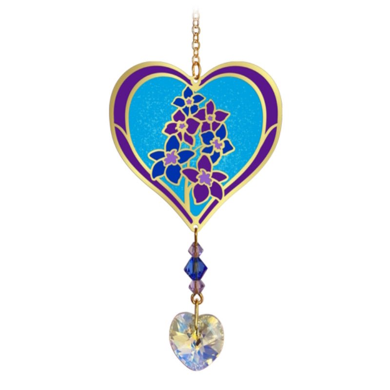July (Delphinium) Birth Month Flower Suncatcher - Wild Things Crystal from thetraditionalgiftshop.live