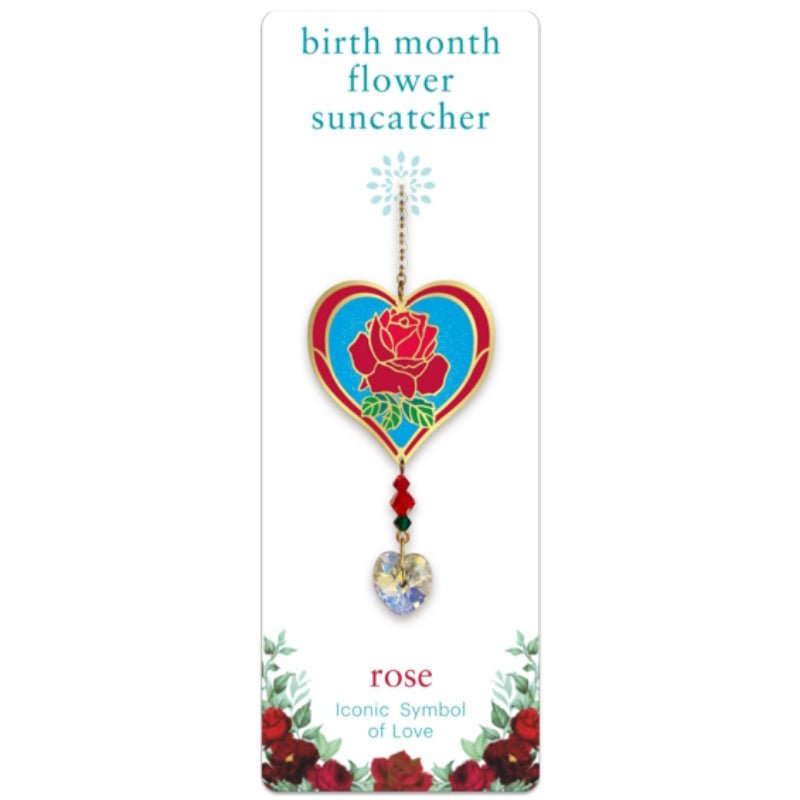 June (Rose) Birth Month Flower Suncatcher - Wild Things Crystal from thetraditionalgiftshop.live