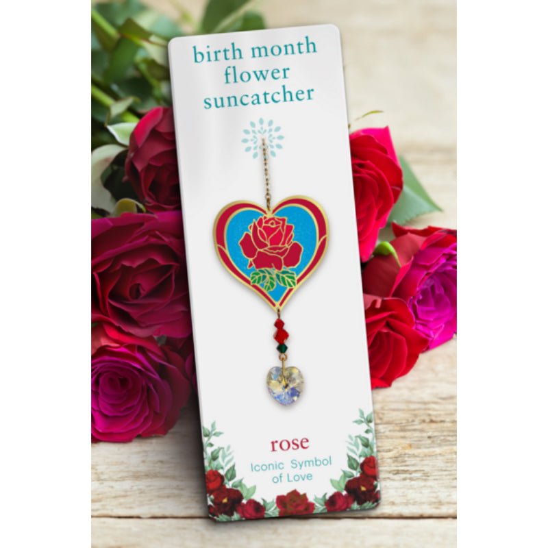 June (Rose) Birth Month Flower Suncatcher - Wild Things Crystal from thetraditionalgiftshop.live