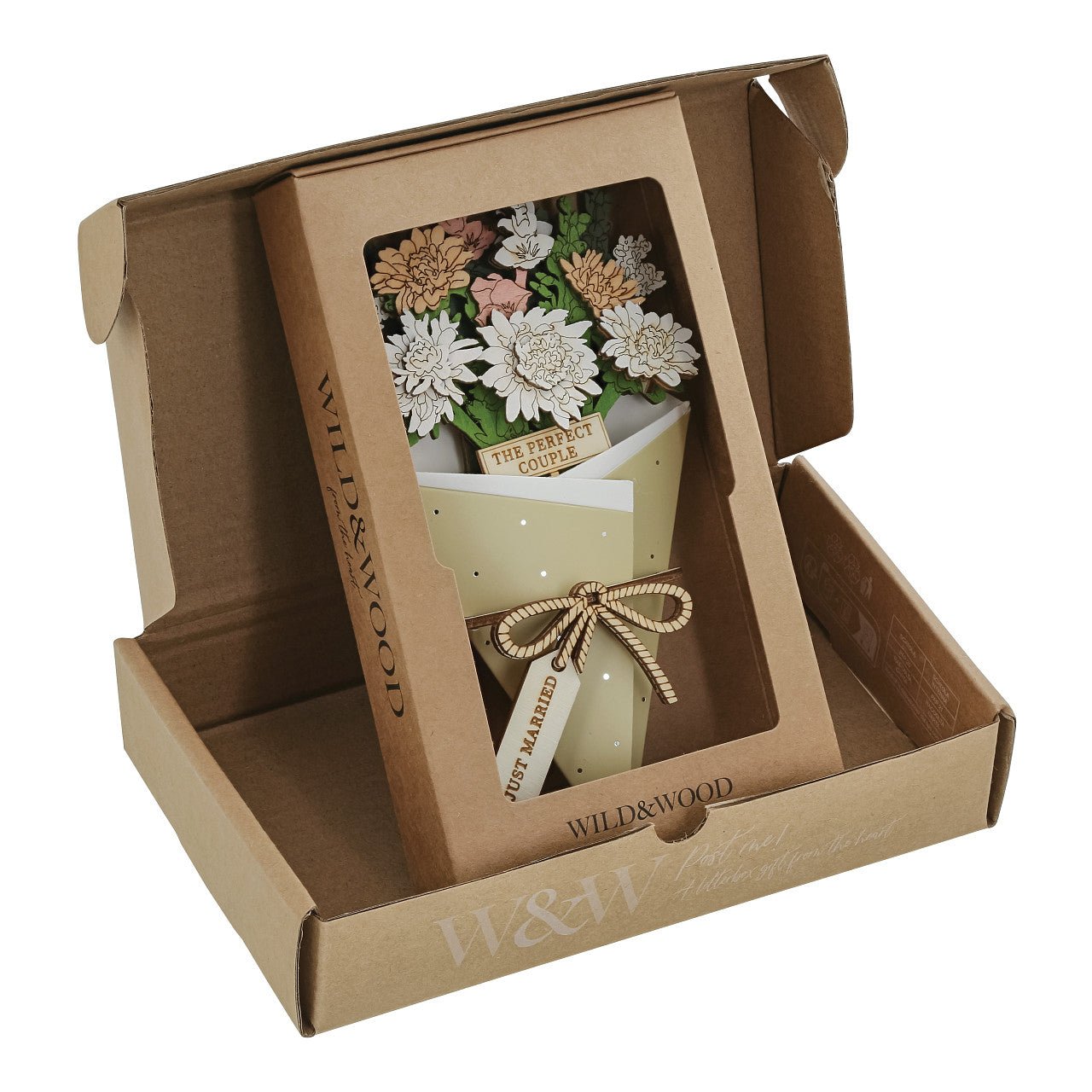 Just Married 3D Flower Bouquet - Wild & Wood from thetraditionalgiftshop.live