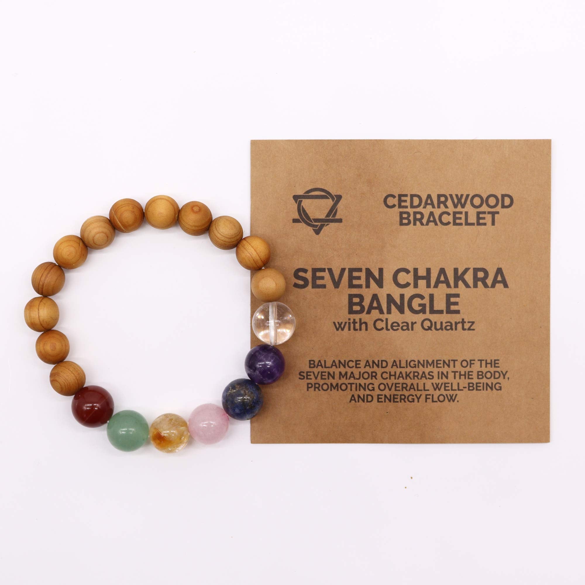 Multi Gemstone Cedarwood Bracelet - 7 Chakra - Gemstone Bracelets from thetraditionalgiftshop.live