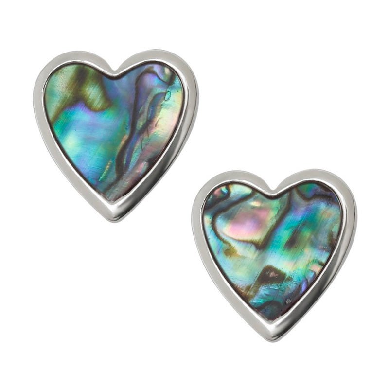 Natural Heart Paua Shell Earrings - Tide Jewellery from thetraditionalgiftshop.live