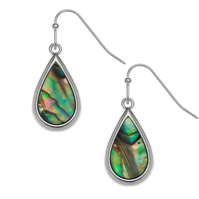 Natural Teardrop Paua Shell Earrings - Tide Jewellery from thetraditionalgiftshop.live
