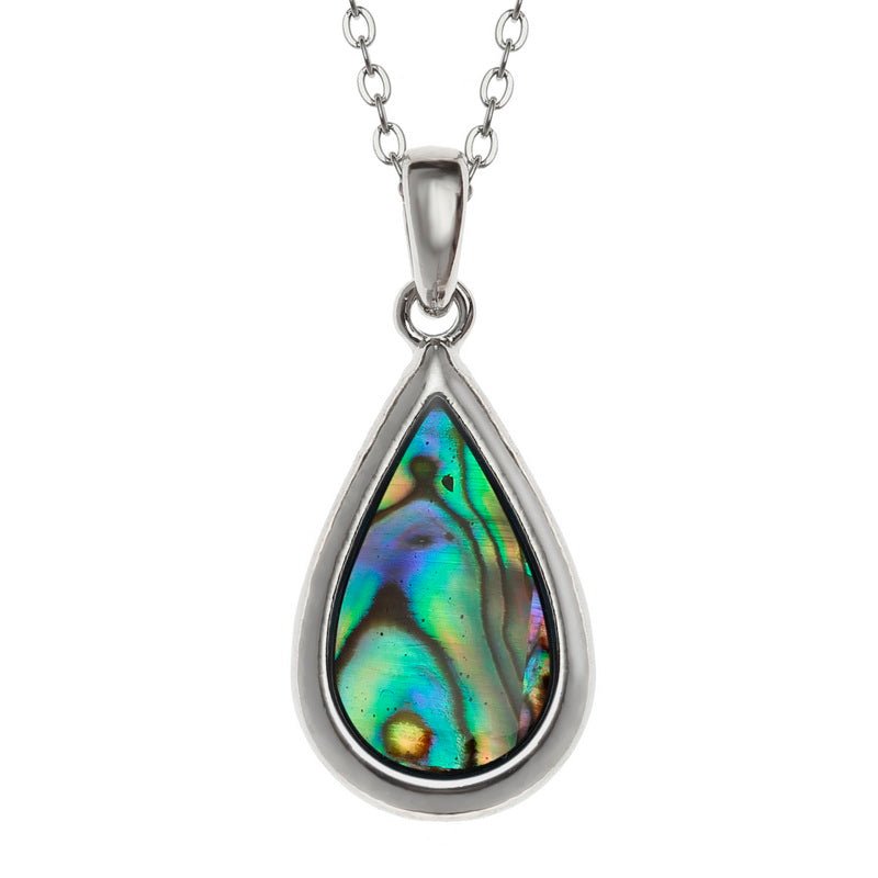 Natural Teardrop Paua Shell Necklace - Tide Jewellery from thetraditionalgiftshop.live
