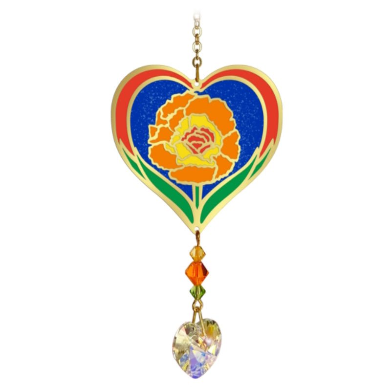 October (Marigold) Birth Month Flower Suncatcher - Wild Things Crystal from thetraditionalgiftshop.live