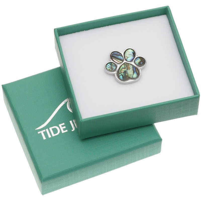 Pet Paw Paua Shell Pin Badge - Tide Jewellery from thetraditionalgiftshop.live
