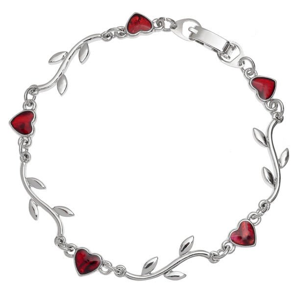 Red Heart and Branch Paua Shell Bracelet - Tide Jewellery from thetraditionalgiftshop.live