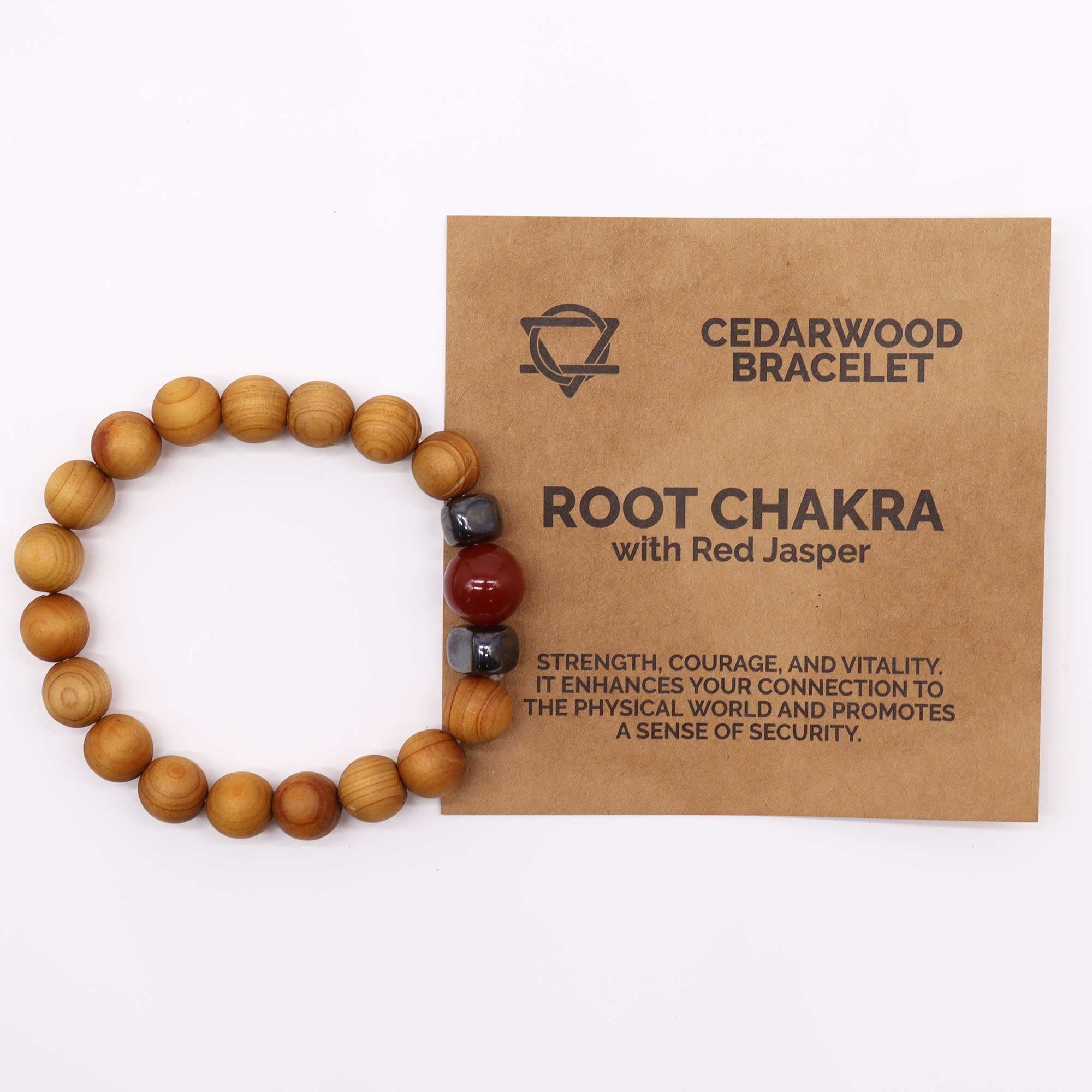Red Jasper Gemstone Cedarwood Bracelet - Root Chakra - Gemstone Bracelets from thetraditionalgiftshop.live