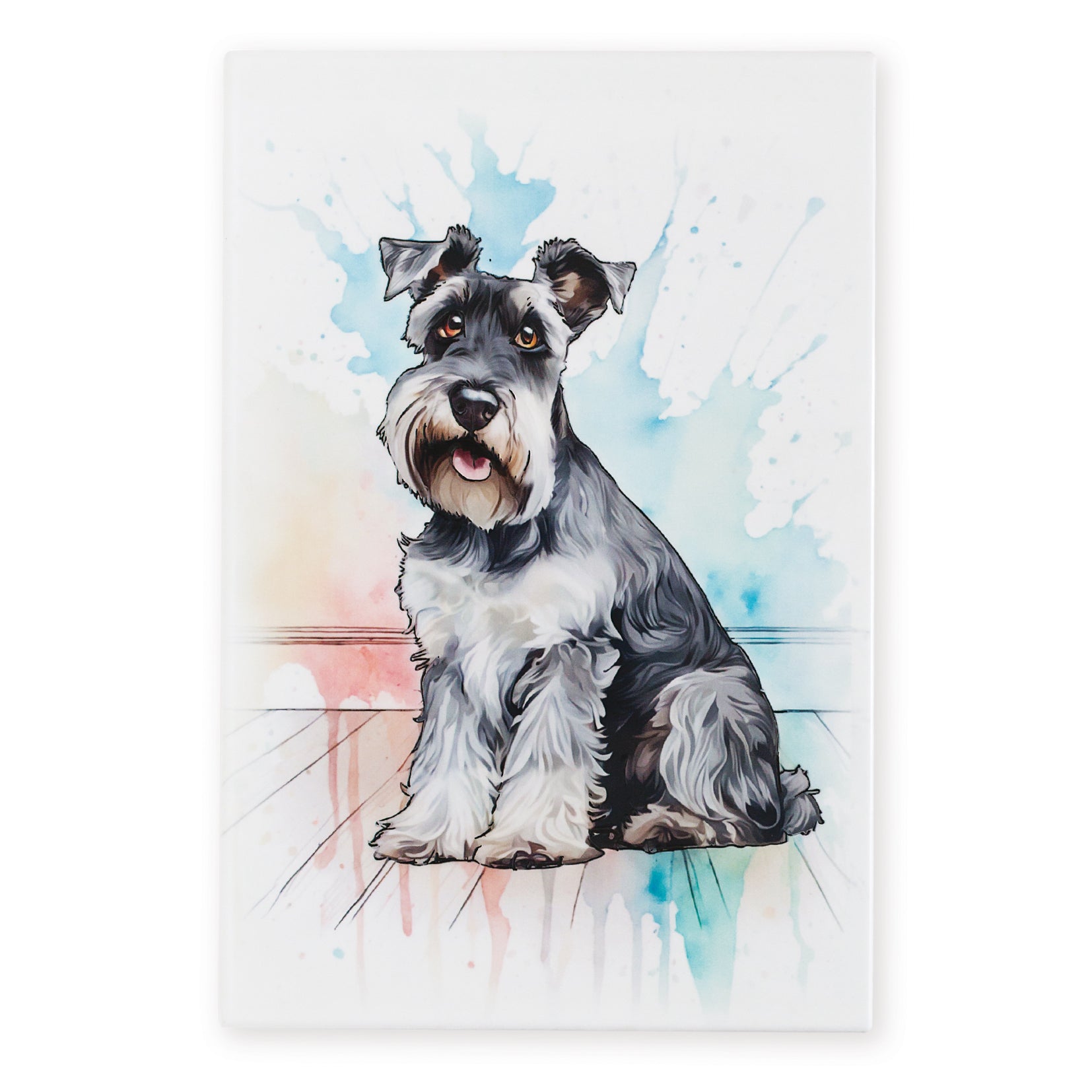 Schnauzer Ceramic Art Tile - Art of Arora from thetraditionalgiftshop.live