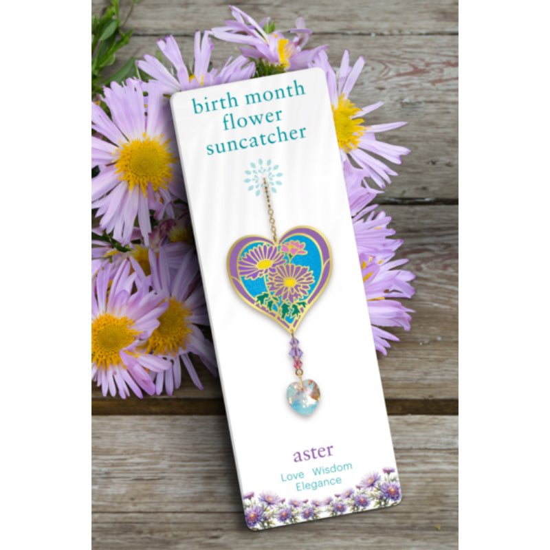 September (Aster) Birth Month Flower Suncatcher - Wild Things Crystal from thetraditionalgiftshop.live