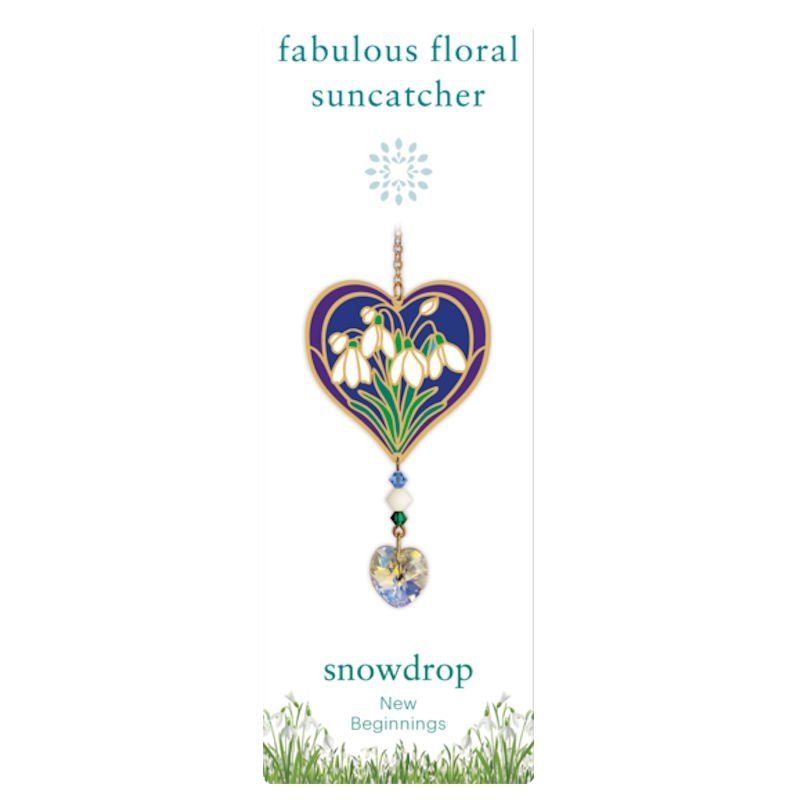 Snowdrop (New Beginnings) Flower Suncatcher - Wild Things Crystal from thetraditionalgiftshop.live