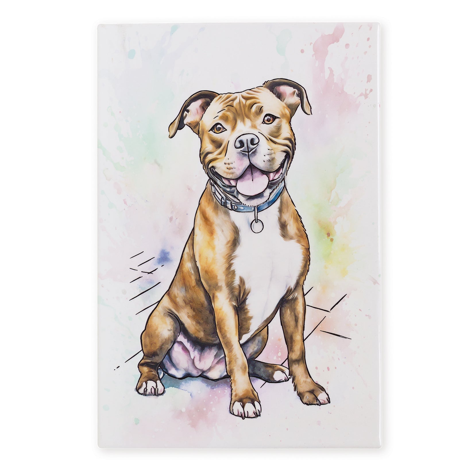 Staffordshire Bull Terrier (Staffy) Ceramic Art Tile - Art of Arora from thetraditionalgiftshop.live