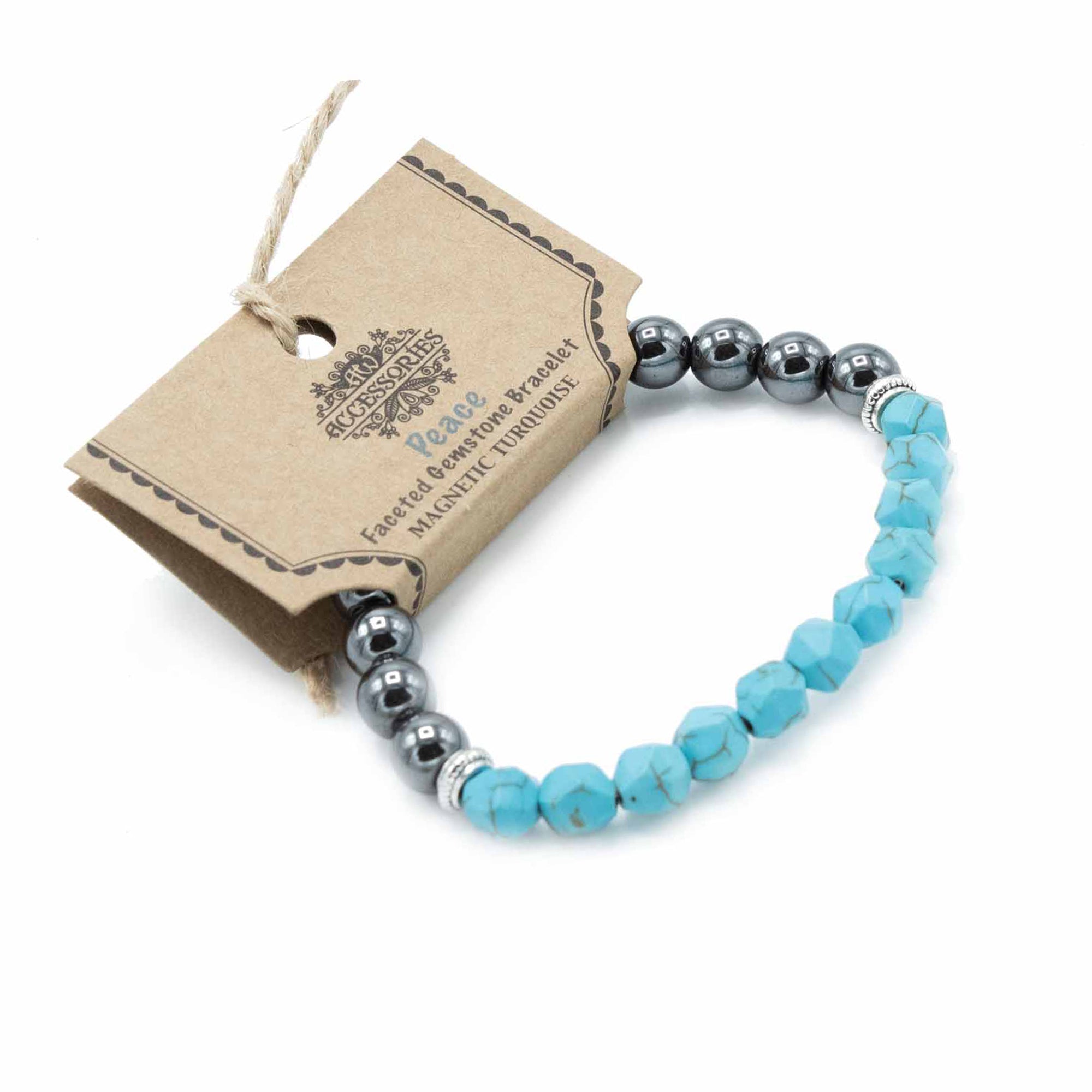 Turquoise Faceted Gemstone Bracelet - Gemstone Bracelets from thetraditionalgiftshop.live