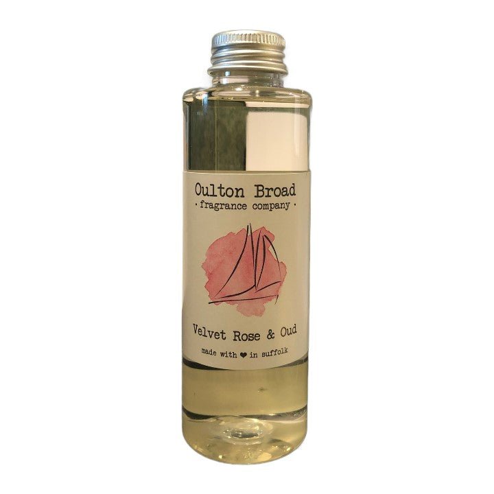 Velvet Rose & Oud Reed Diffuser Refill Oil - Oulton Broad Fragrance Company from thetraditionalgiftshop.live