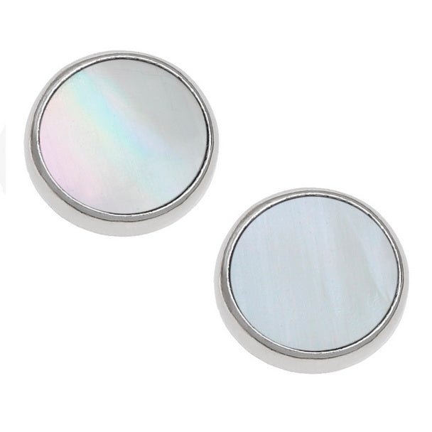 White Round Mother of Pearl Shell Earrings - Tide Jewellery from thetraditionalgiftshop.live